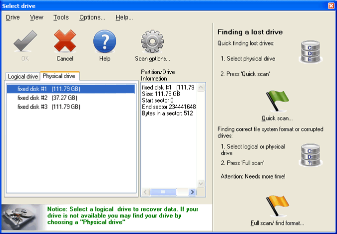 recover lost partition 01