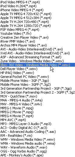 convert 3GP WMV MP4 FLV MPEG AVI to Xbox 360 Video