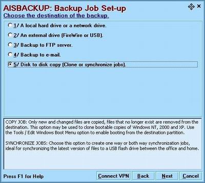 backup file or folder to cd
