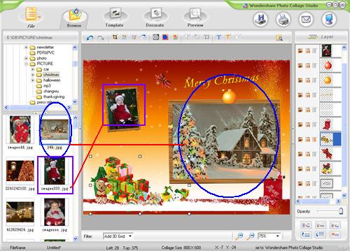 build/make Christmas photo collage