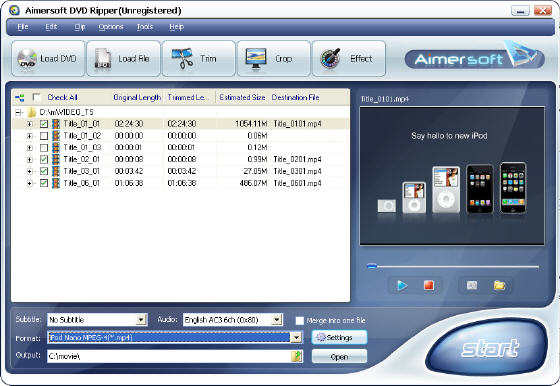 convert DVD movie to iPod Nano, DVD movie to iPod Touch