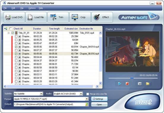 convert DVD to Apple TV format MP4 M4V (MPEG-4) H.264