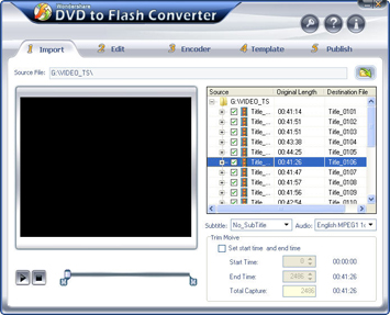 convert DVD to flash, DVD to SWF, DVD to FLV, DVD to Screensaver and DVD to exe file