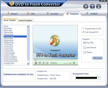 convert DVD to flash, DVD to SWF, DVD to FLV, DVD to Screensaver and DVD to exe file