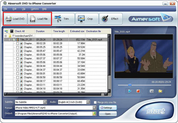 Aimersoft DVD to iPhone Converter