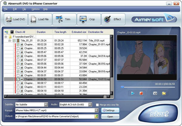 Aimersoft DVD to iPhone Converter