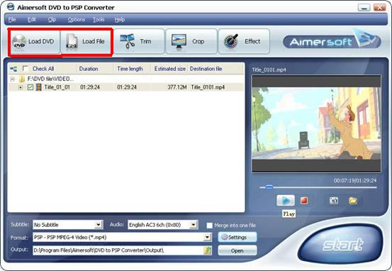 Aimersoft DVD to PSP Converter