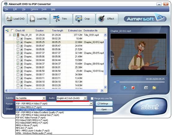 Aimersoft DVD to PSP Converter