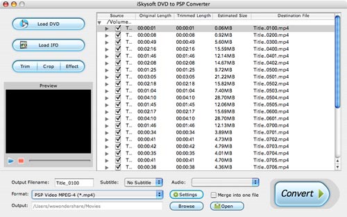 rip DVD movie to PSP, IFO to PSP on Mac