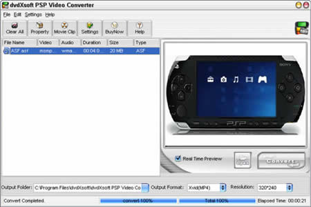 convert dvr-ms to PSP movie