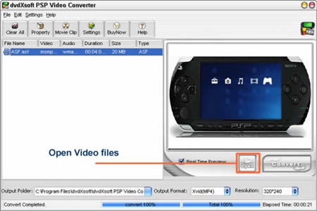 convert dvr-ms to PSP movie