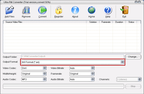 convert rmvb to avi