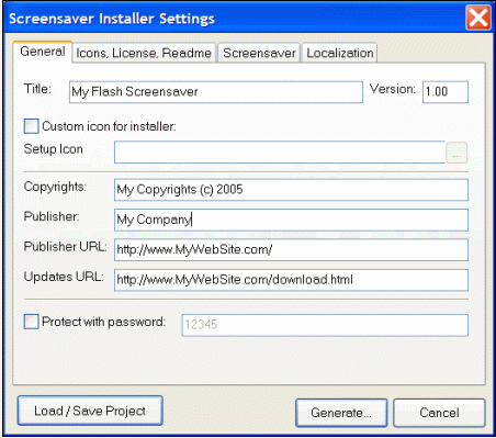 convert SWF flash to screensaver