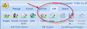 edit Flash movies, edit SWF objects