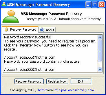 Find or Recover MSN Password