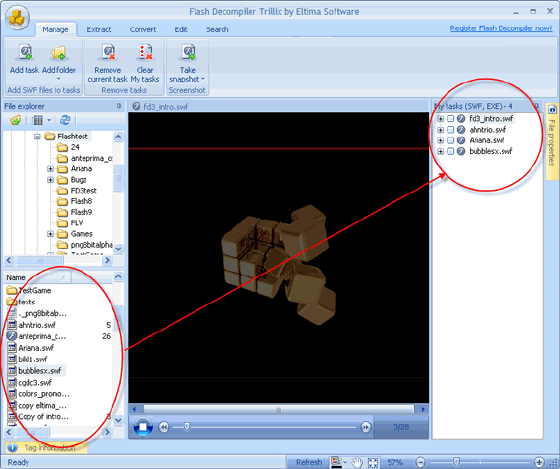 search information in ActionScripts used in Flash files