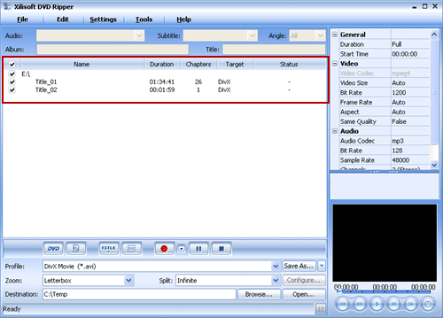 split VOB file with VOB splitter software