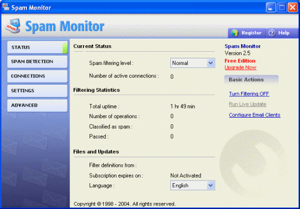 Detect and isolate junk e-mail - Spam Monitor