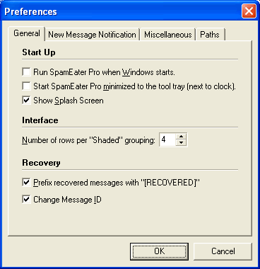 Preferences - SpamEater Pro