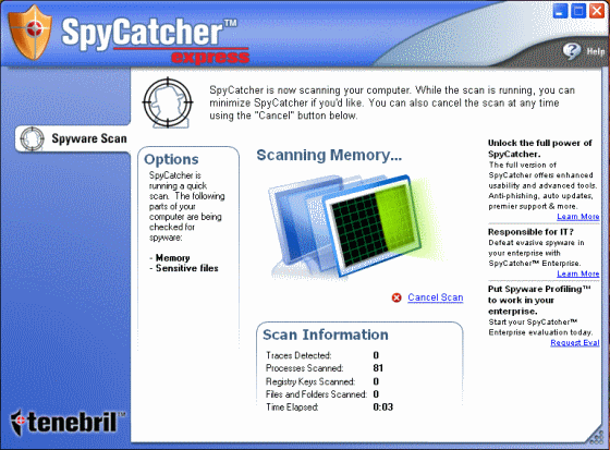 Screenshot of SpyCatcher