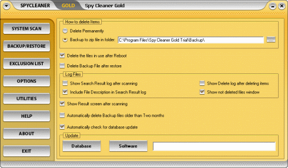The Screenshot of SpyCleaner Gold