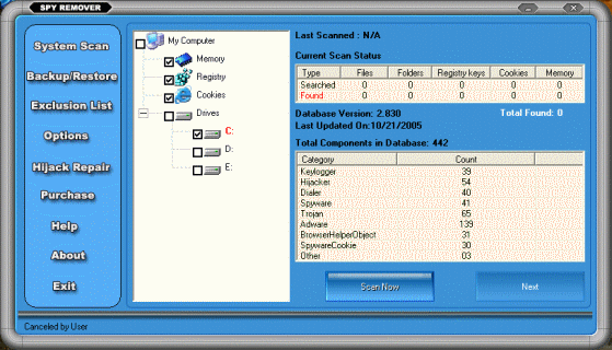 Screenshot of Spy Remover