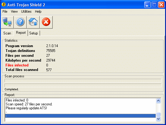Anti-Trojan Shield report screenshot