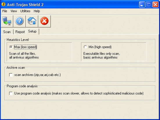 screenshot of Anti-Trojan Shield setup