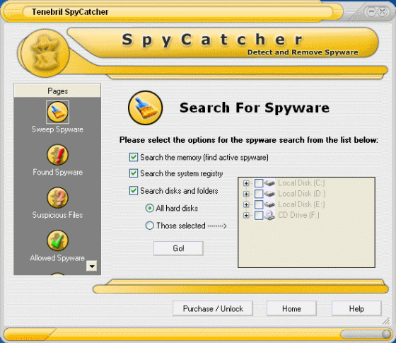 Screenshot of SpyCatcher