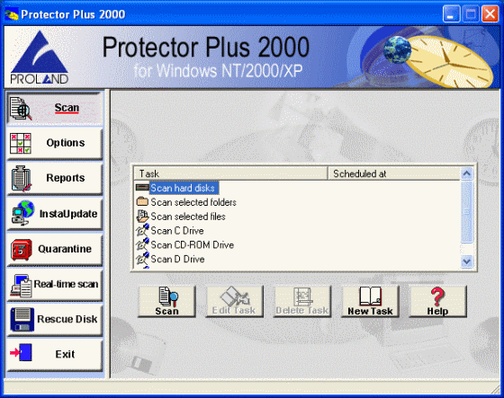 screenshot of Protector Plus Scan