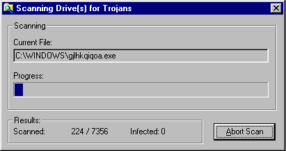 TrojanShield scanning window