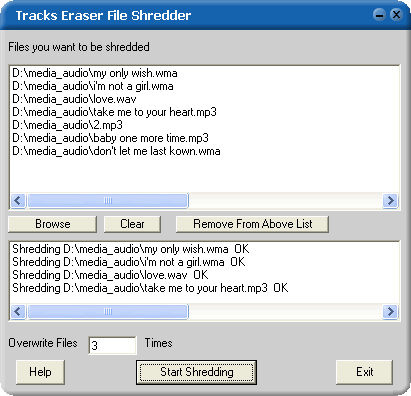 Shred your files - Tracks Eraser Pro