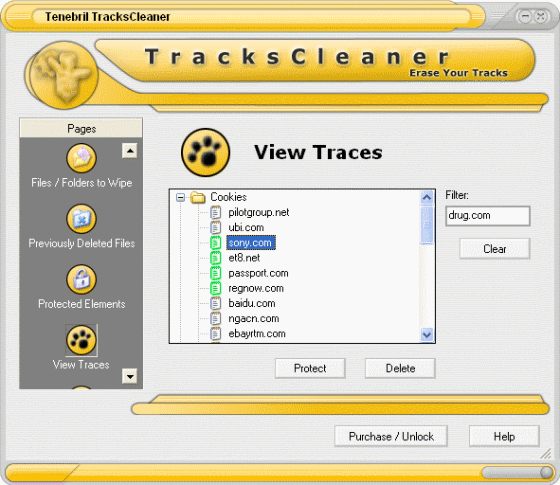 view various traces - TracksCleaner