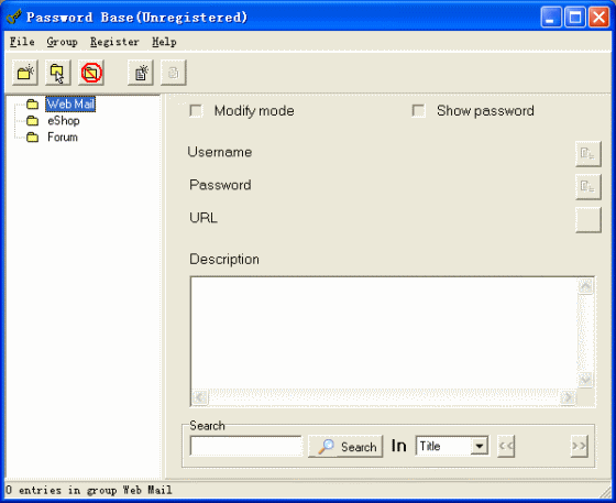 Password Base - screenshot of EZ Password Secure