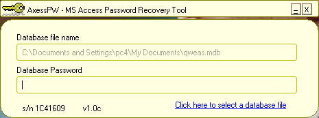 MS Access Password Recovery Tool
