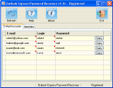 Main window - Outlook Express Password Recovery