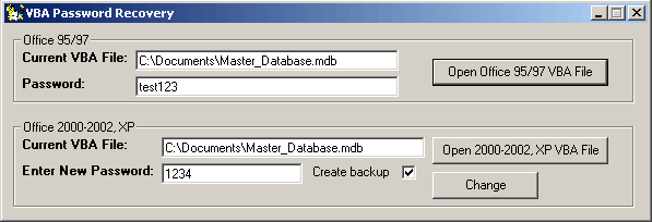Recover VBA password - VBA Password Recovery