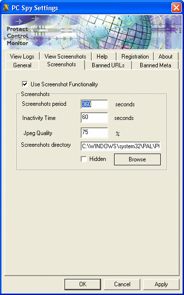 Screenshots Settings