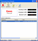 Main window - Xeon Personal Firewall
