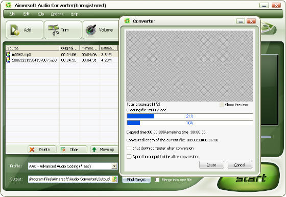 Converting MP3 to AAC