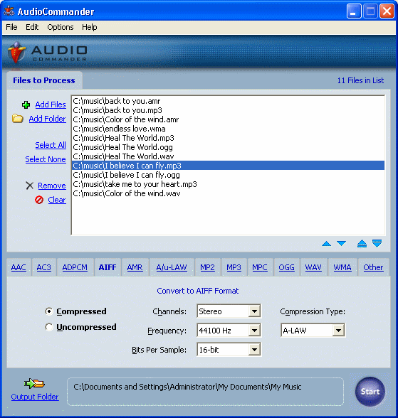 The Screenshot of AudioCommander