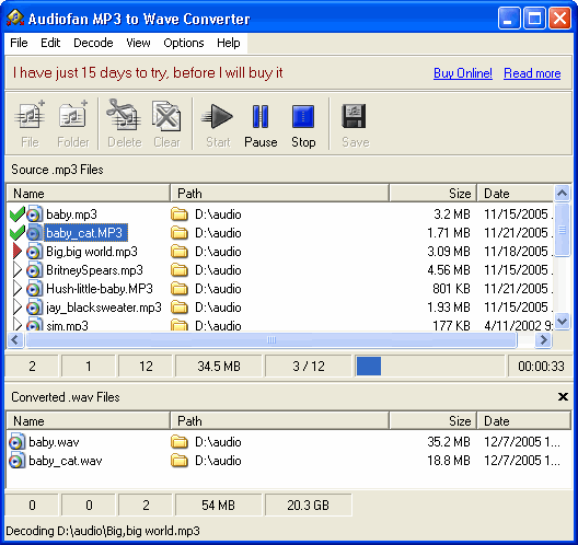 Convert MP3 - Audiofan MP3 to Wave Converter