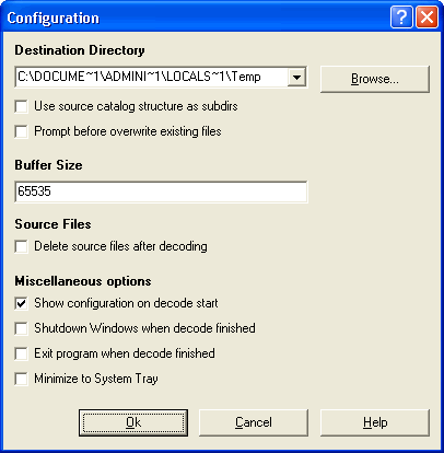 Configuration - Audiofan MP3 to Wave Converter