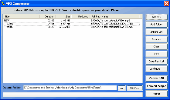 Convert MP3 to Ringtone