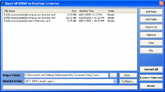 EZ Ringtone - batch converter