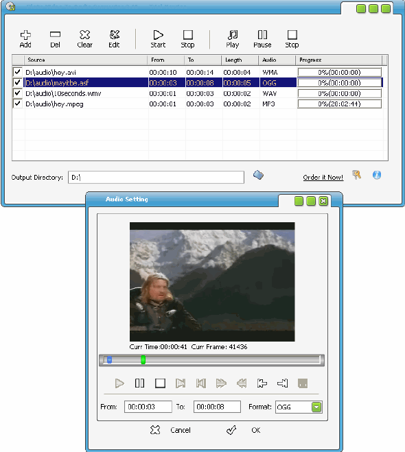 Main window - Plato Video To Audio Convertor