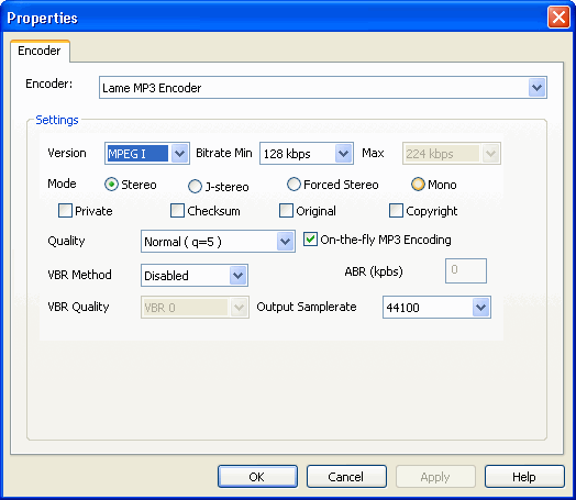 Properties - Xilisoft Audio Converter