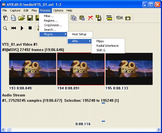 screenshot of AVIedit