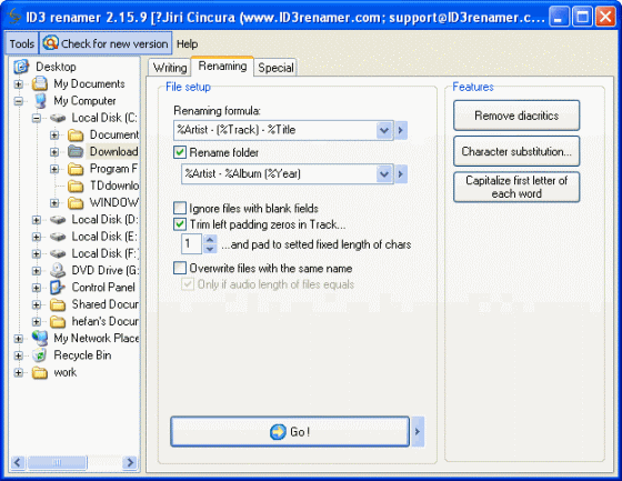 ID3 renamer screenshot