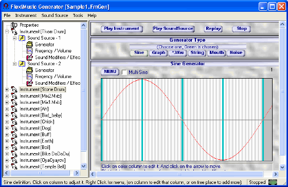 screenshot of FlexiMusic Generator